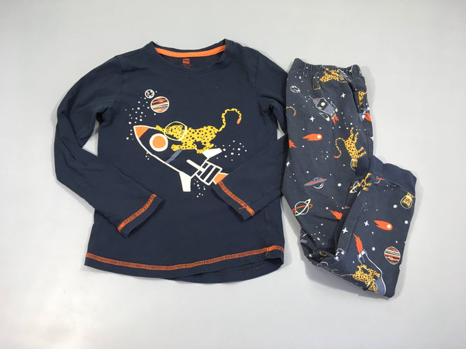 Pyjama 2pcs jersey bleu foncé Espace félin, moins cher chez Petit Kiwi
