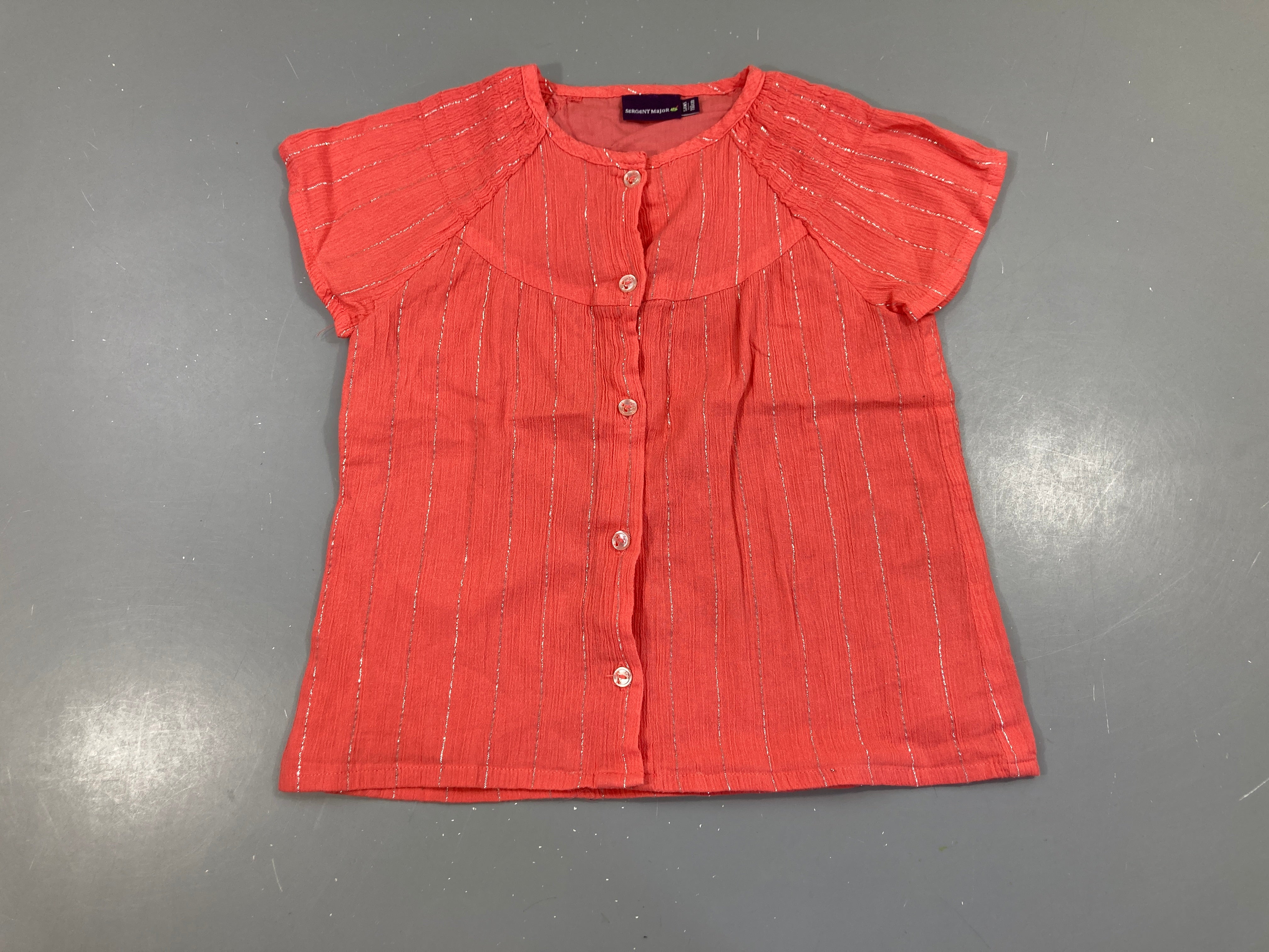 Chemisiser m.c rose texturé ligné argenté