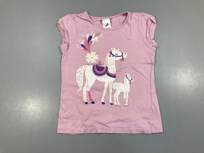 T-shirt m.c lilas chevaux, moins cher chez Petit Kiwi