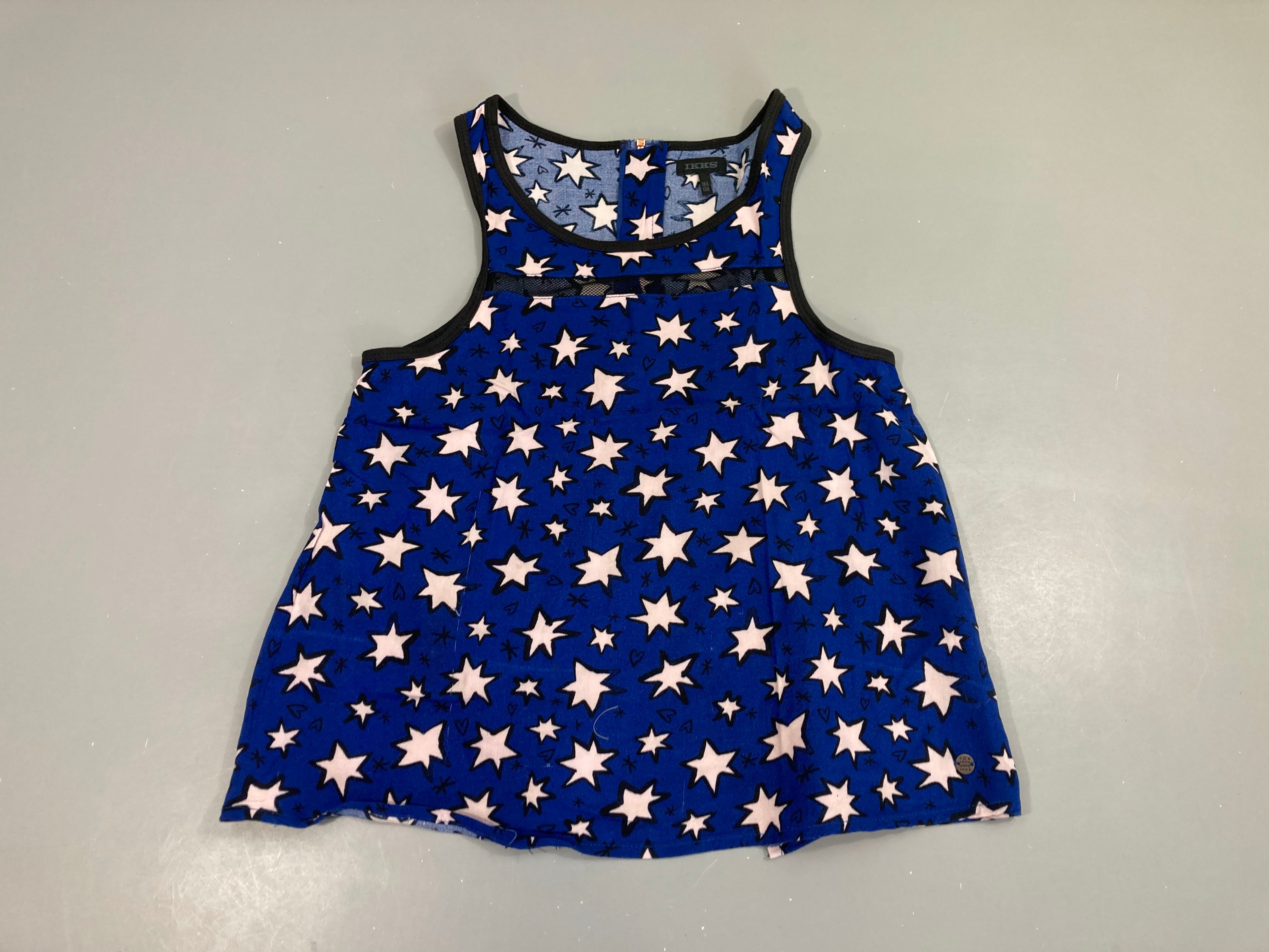 Blouse s.m bleu étoiles, ouvert dans le dos