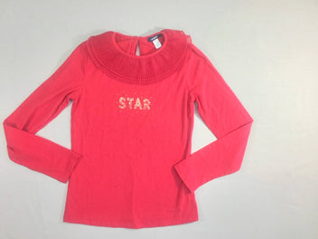 T-shirt m.l rouge tulle col Star doré