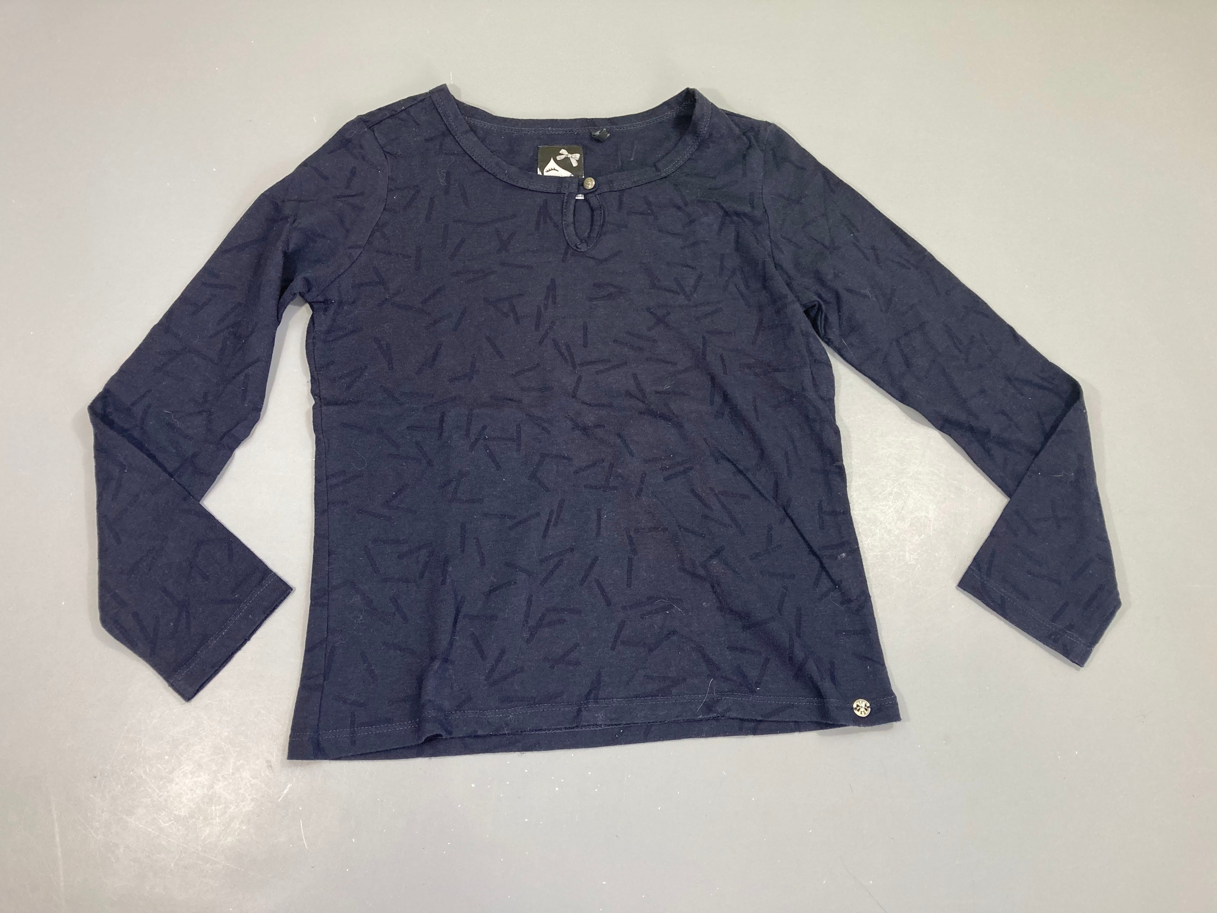 T-shirt m.l bleu foncé traits en transparence