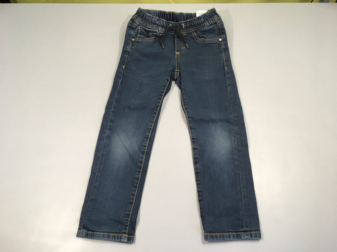 Pantalon denim texturé taille élastique, moins cher chez Petit Kiwi