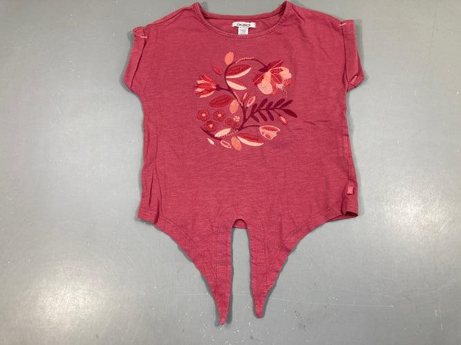 T-shirt m.c à revers rose flammé nouable fleurs tulles sequins, moins cher chez Petit Kiwi