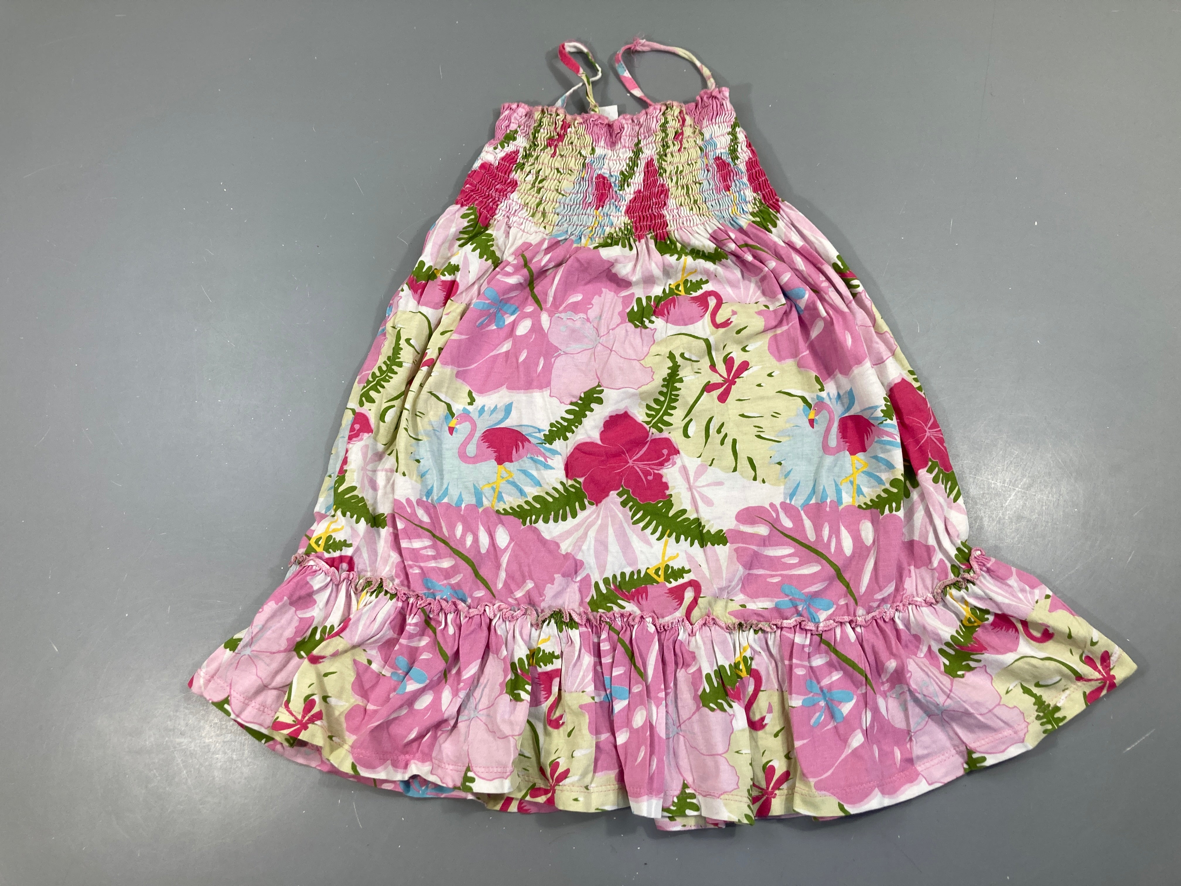 Robe s.m blanche fleurie rose s.moks