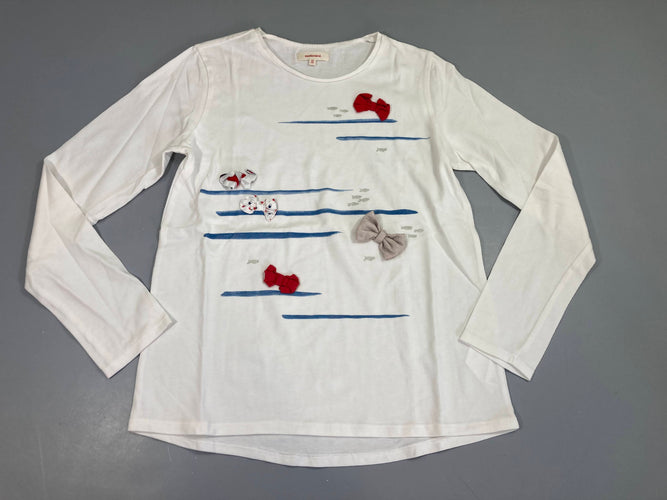 T-shirt m.l blanc poissons noeuds, moins cher chez Petit Kiwi