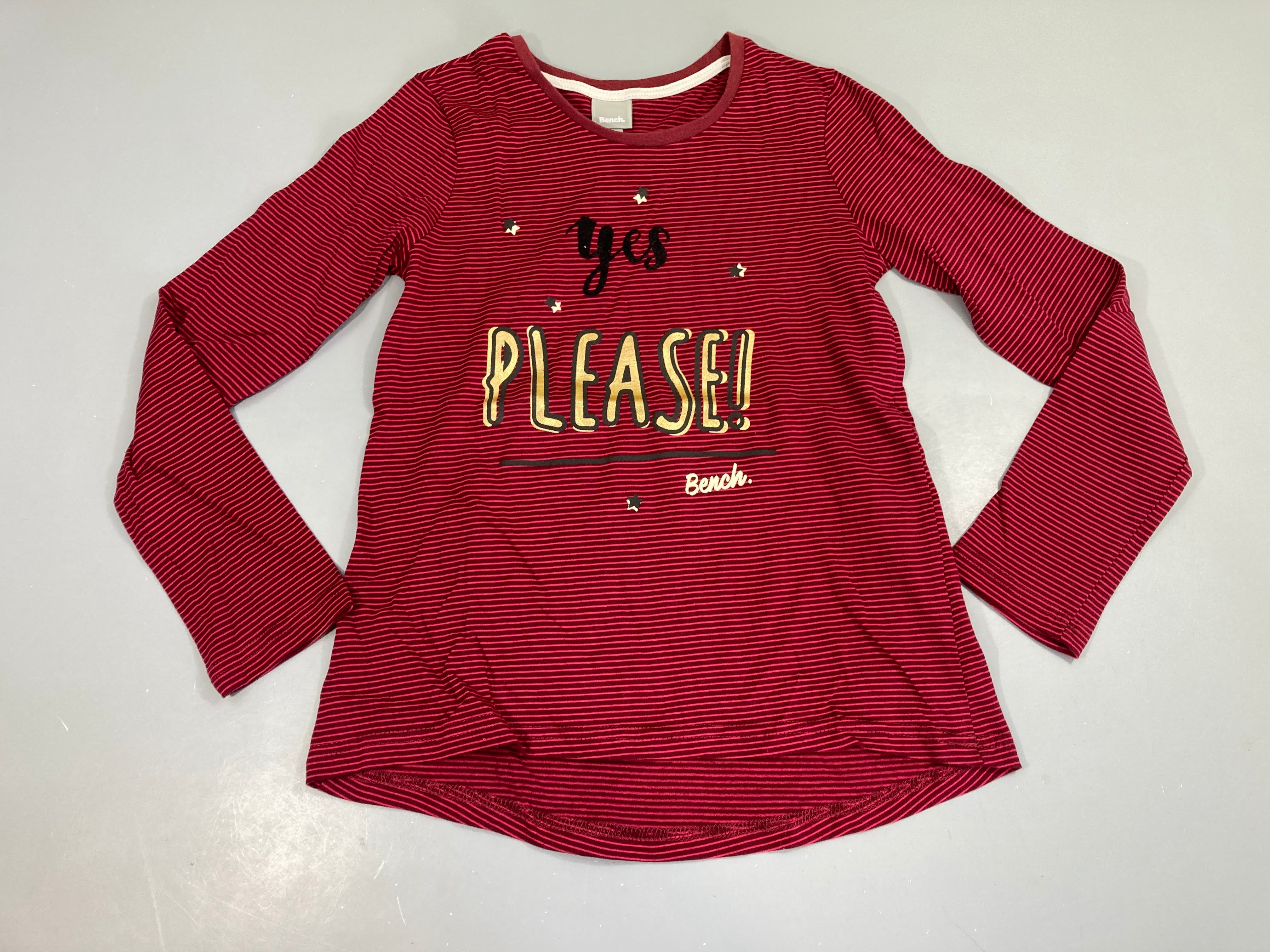 T-shirt m.l bordeaux rayé rose please!