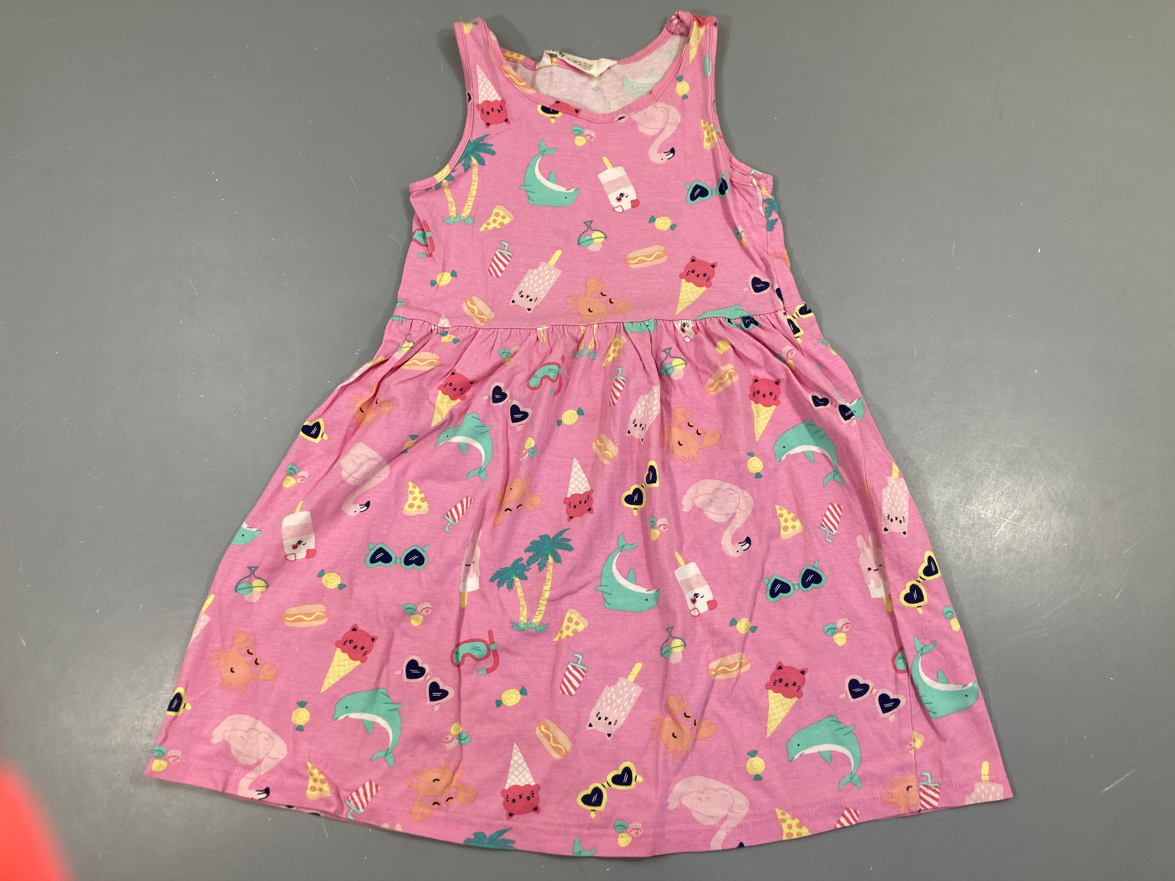 Robe s.m jersey rose dauphins glaces