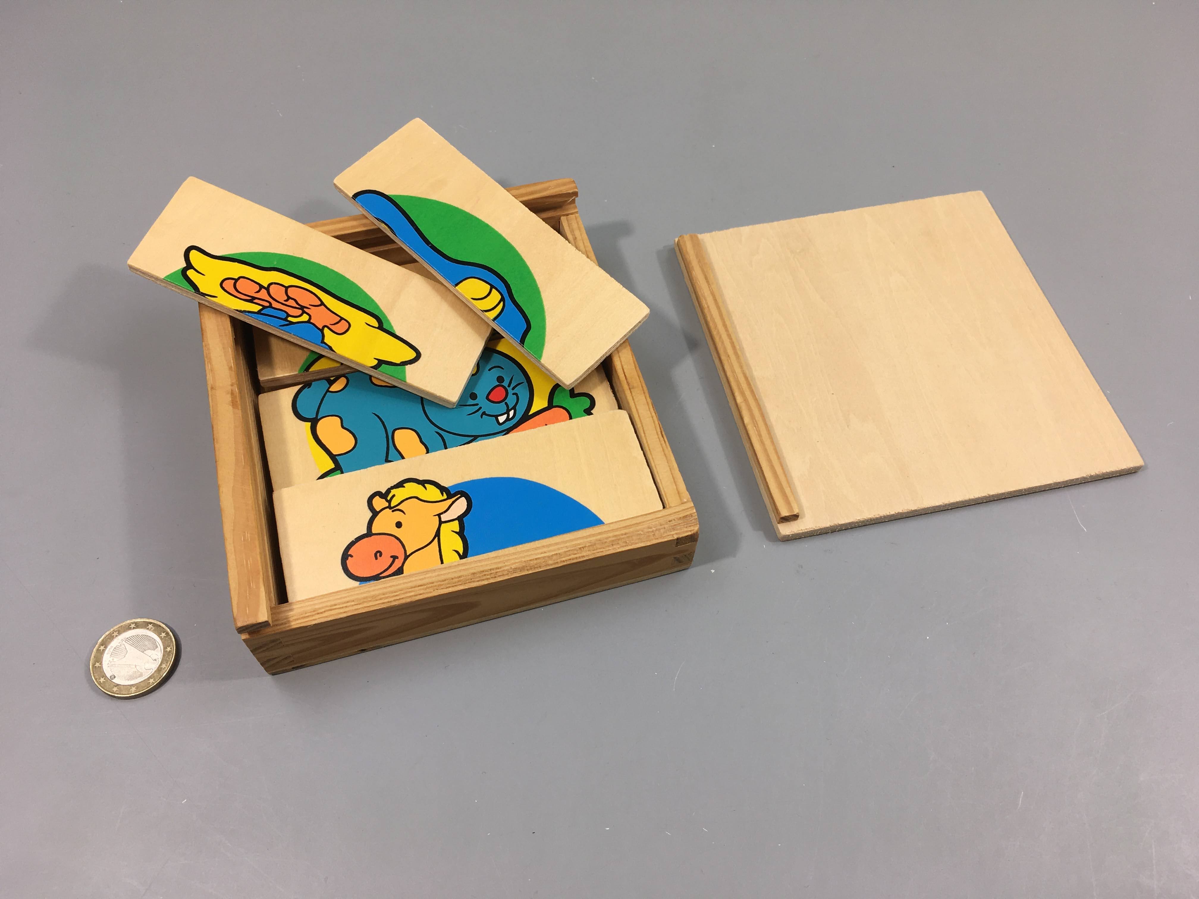 Complet 4 puzzles 3pcs en bois animaux