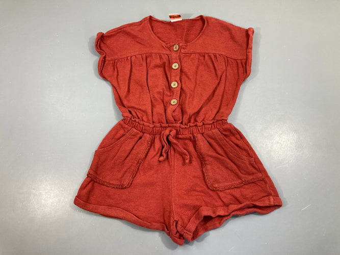 Combishort 100%coton rouille, moins cher chez Petit Kiwi