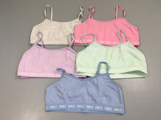 5 Brassières colorées Smile, moins cher chez Petit Kiwi