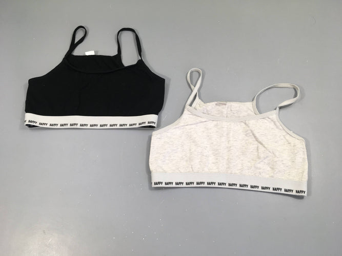 2 Brassières Happy grise-noire, moins cher chez Petit Kiwi