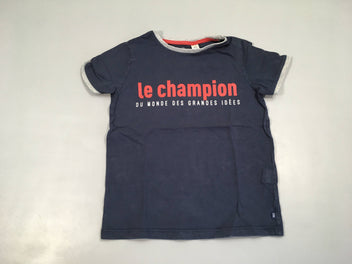 T-shirt m.c bleu foncé bords gris Le champion