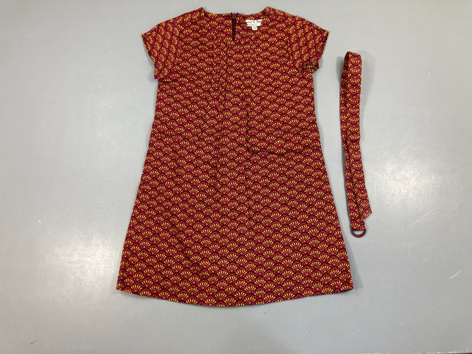 Robe s.m aubergine éventailles + Ceinture textile, moins cher chez Petit Kiwi