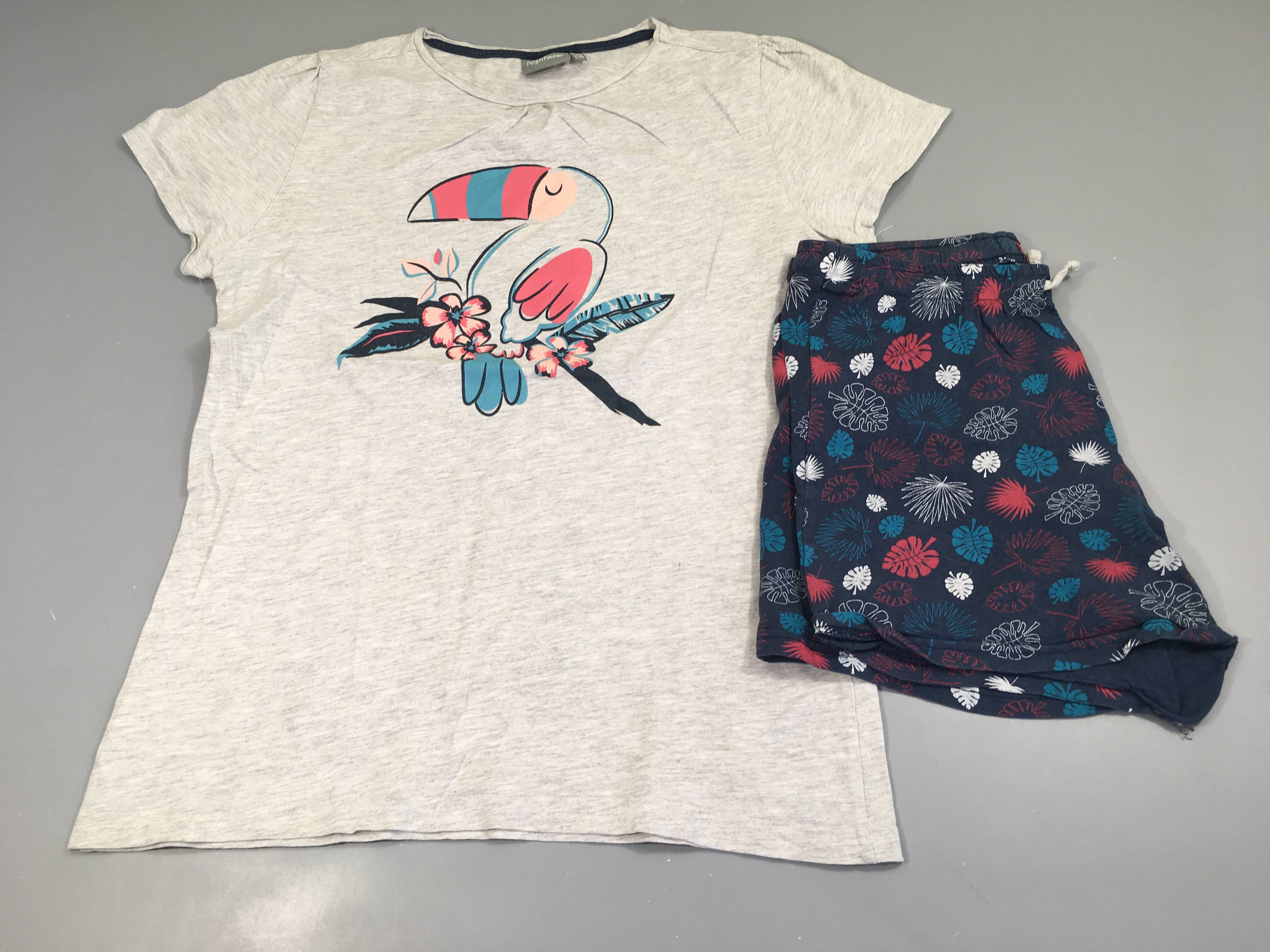 Pyjashort 2pcs jersey gris-bleu Pelican