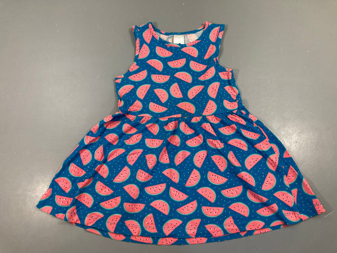 Tunique s.m jersey bleue pastèques, moins cher chez Petit Kiwi