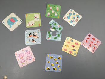 Lot de 10 cartes puzzles chiffres