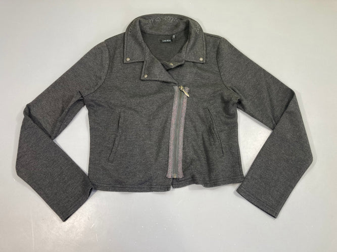 Gilet/veste perfecto jersey zippé gris foncé, moins cher chez Petit Kiwi