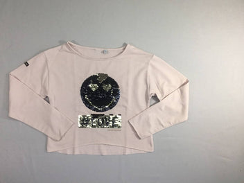 T-shirt m.l rose pâle Smiley sequins réversibles