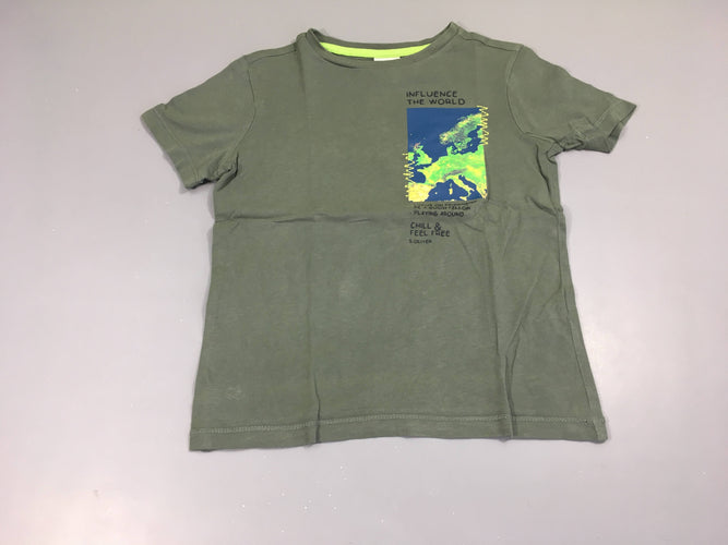 T-shirt m.c kaki  carte, moins cher chez Petit Kiwi