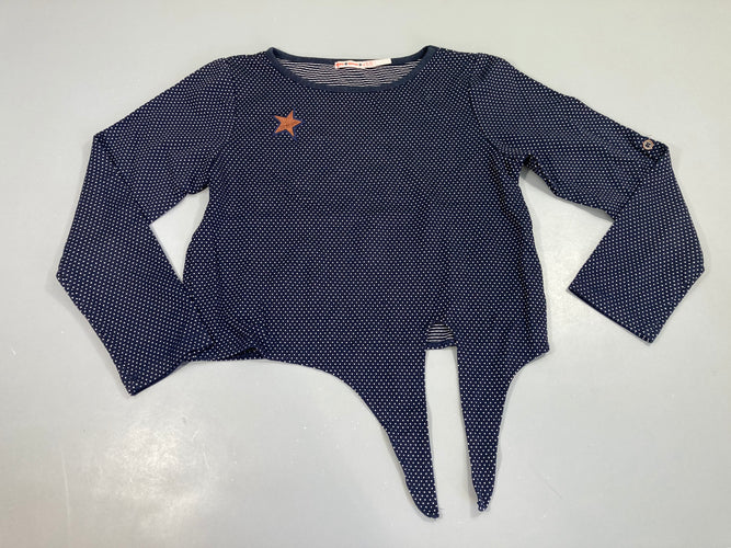 Sweat léger bleu foncé pois noeud sur l'avant étoile, moins cher chez Petit Kiwi