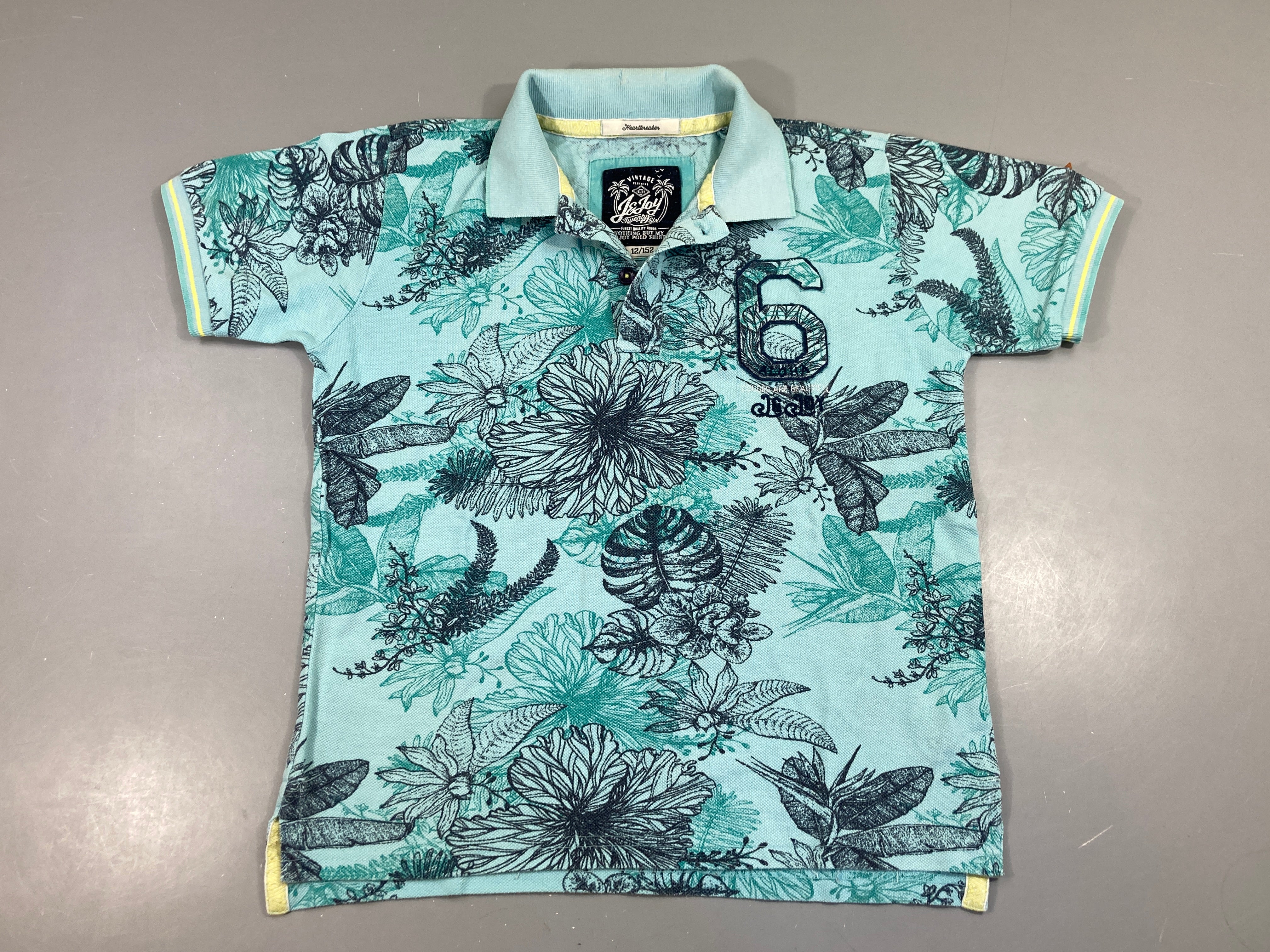 Polo m.c bleu feuillages, J&Joy
