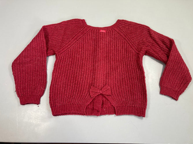 Gilet rose fil irisé, 7% alpaga, moins cher chez Petit Kiwi