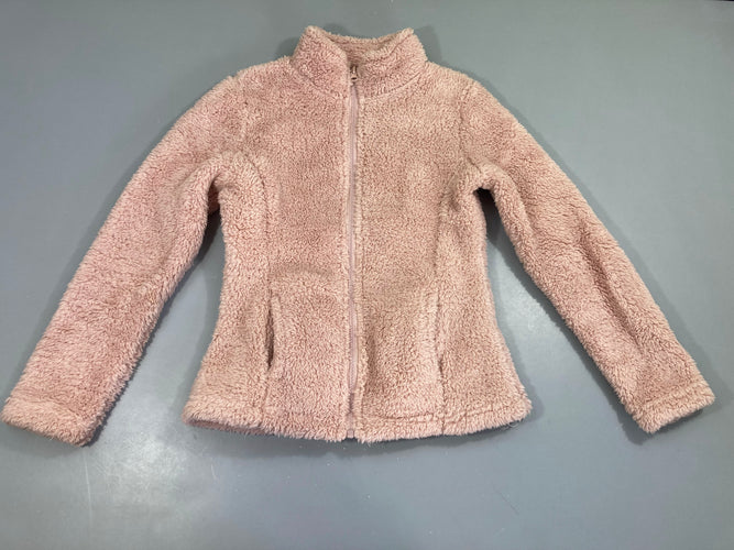 Gilet zippé peluche rose pailleté, moins cher chez Petit Kiwi
