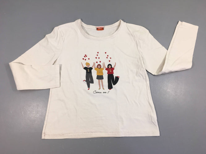 T-shirt m.l blanc filles coeurs, moins cher chez Petit Kiwi