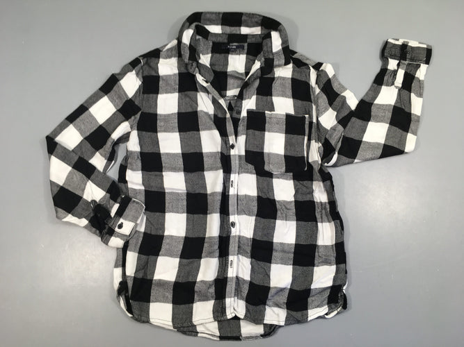 Chemise m.l carreaux blanc/noir, moins cher chez Petit Kiwi