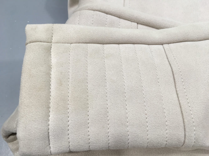 Veste zippée perfecto effet daim beige, tache sur la manche, moins cher chez Petit Kiwi