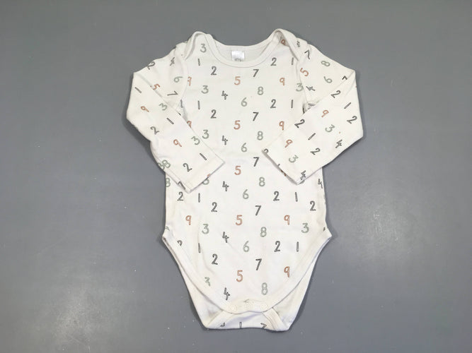 Body m.l blanc chiffres, moins cher chez Petit Kiwi