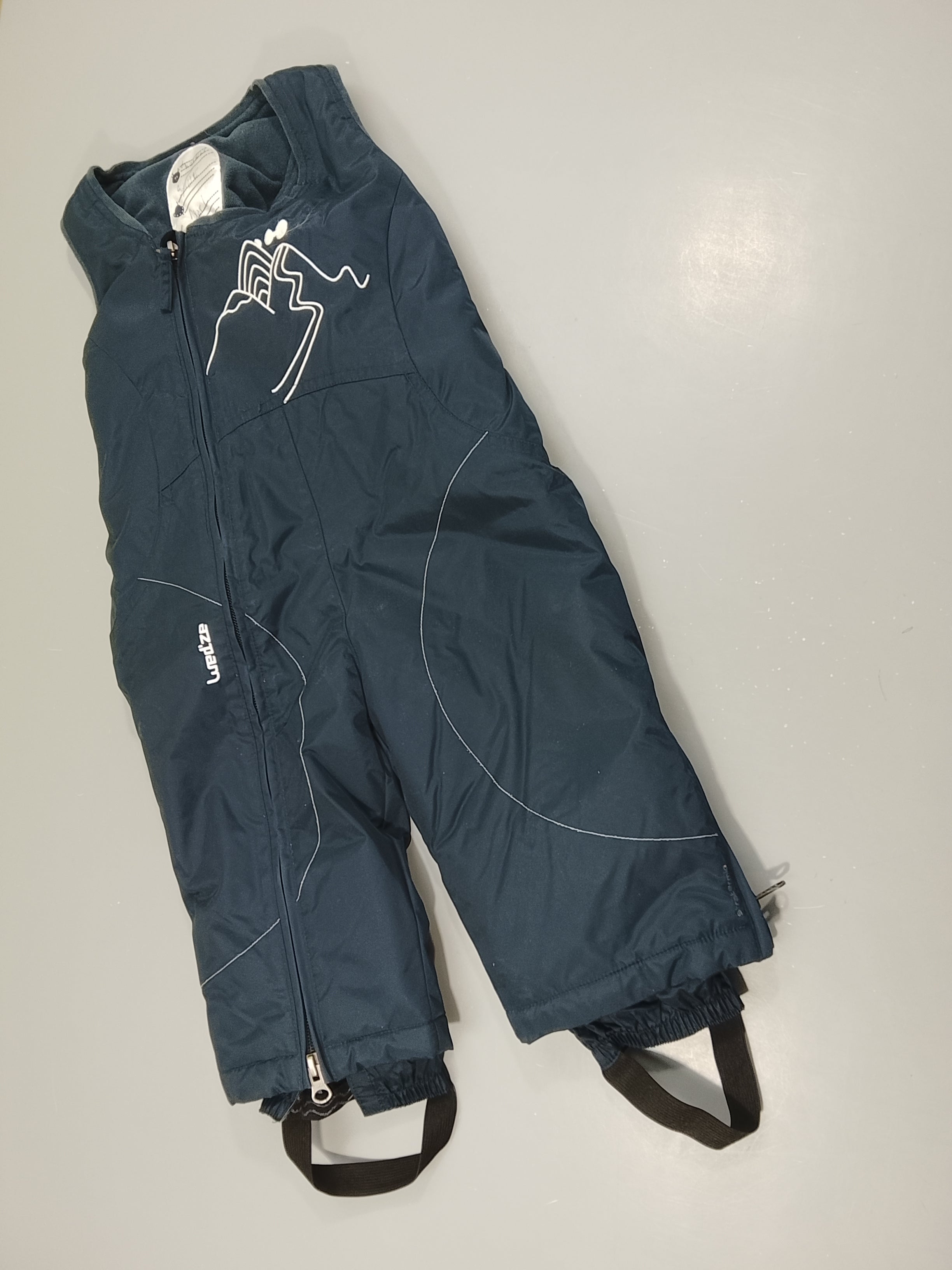 Salopette de sky bleu marine Wed'ze , dessin blanc