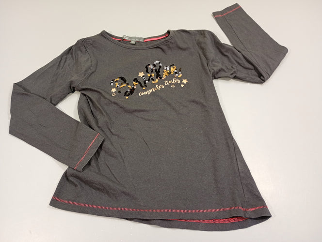 T-shirt m.l   anthracite "brillantes" en sequins réversiblesnoir/dorés "comme les étoiles", moins cher chez Petit Kiwi