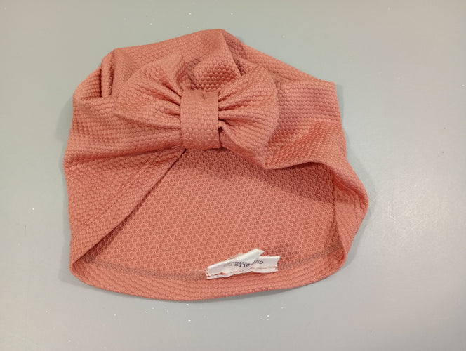 Bonnet de bain , vieux rose texturé avec noeud. Prote.ction UV 50+, moins cher chez Petit Kiwi