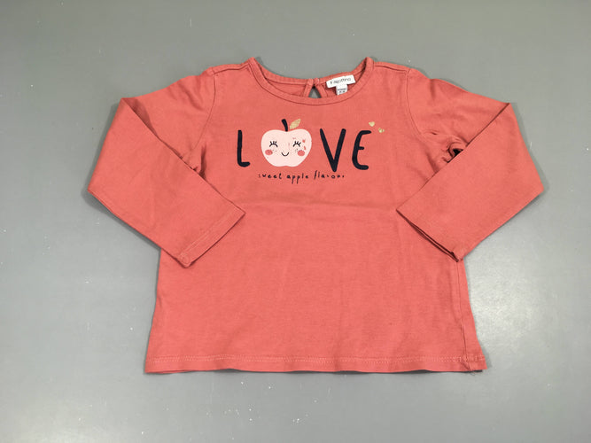 T-shirt m.l rose Love, moins cher chez Petit Kiwi