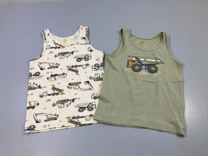 Lot 2 chemisettes s.m écru chantier & kaki camion, moins cher chez Petit Kiwi