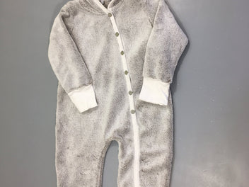 Combinaison velours gris clair à capuche