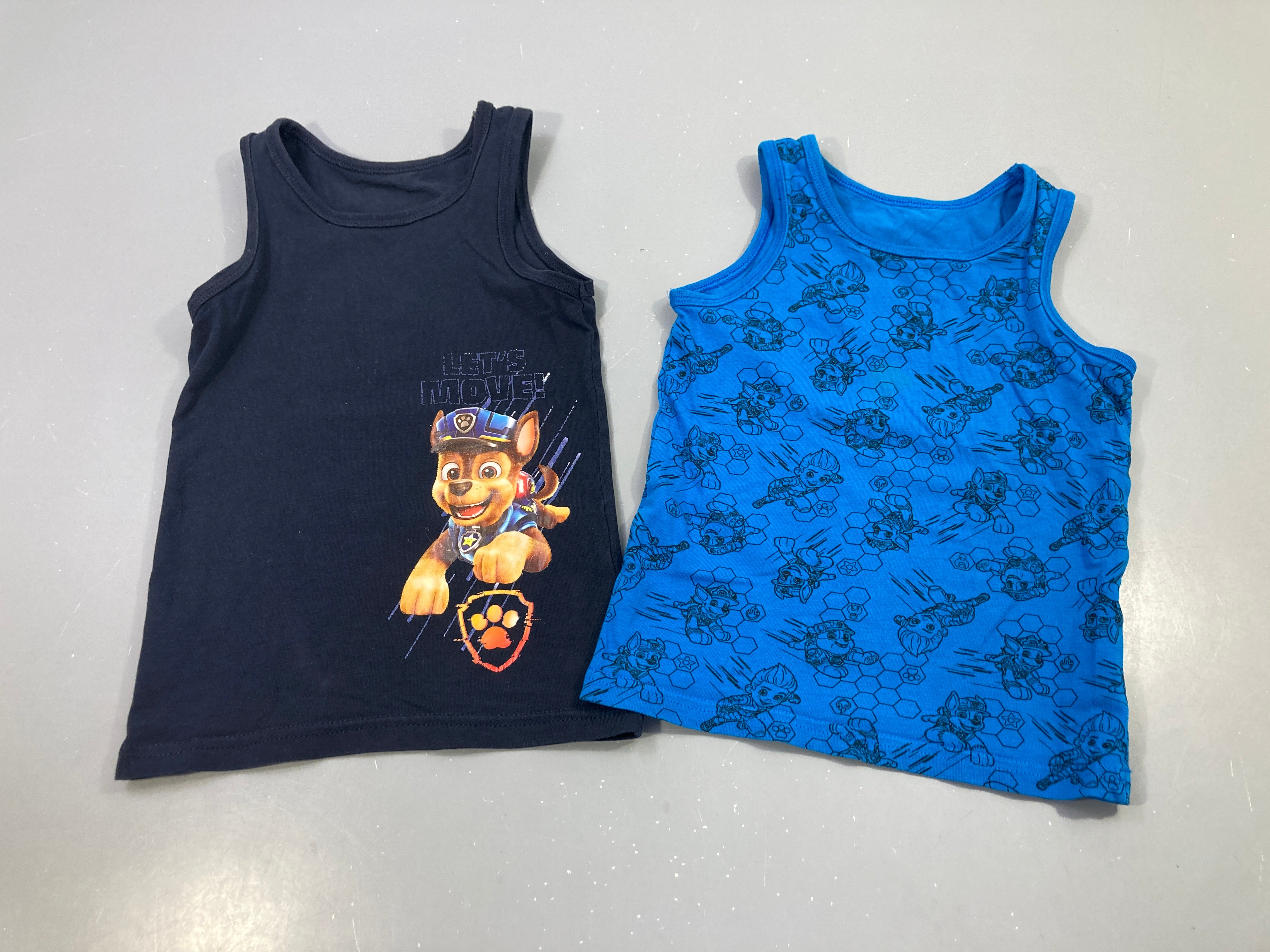 Lot 2 chemisettes s.m marine Chase & bleu Pat'Patrouille