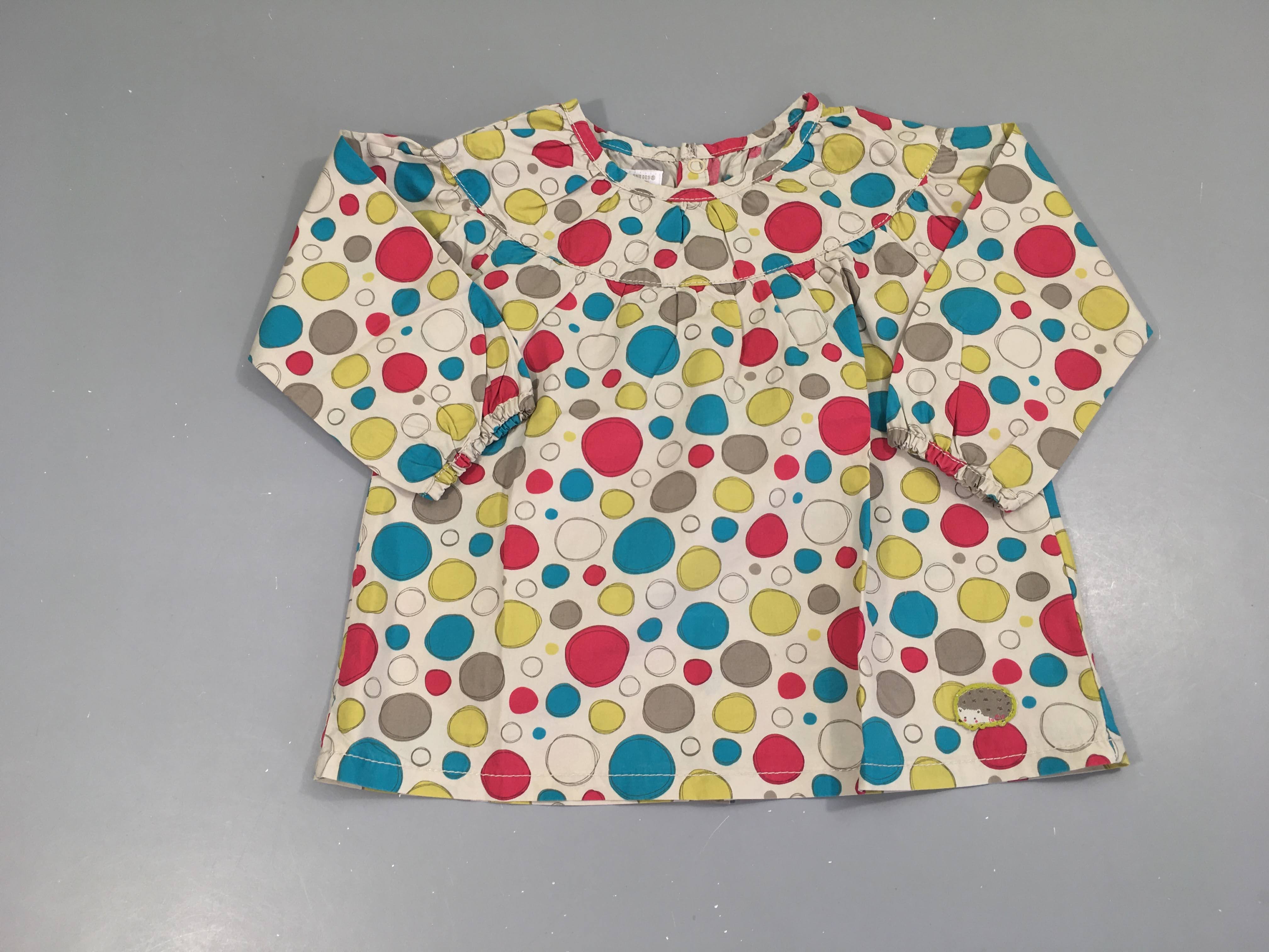 Blouse ml beige pois