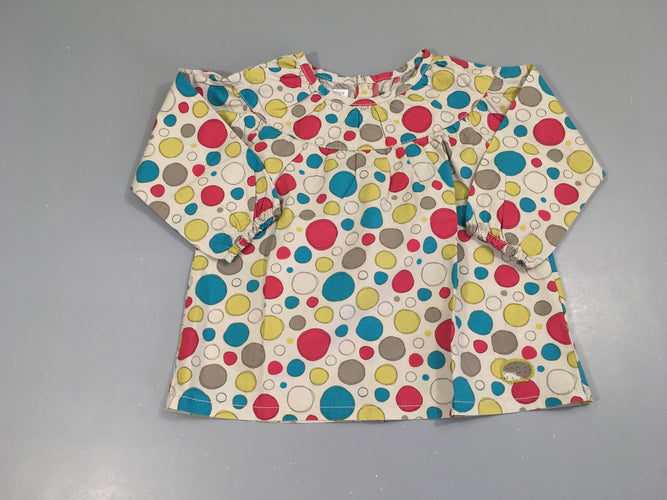 Blouse ml beige pois, moins cher chez Petit Kiwi