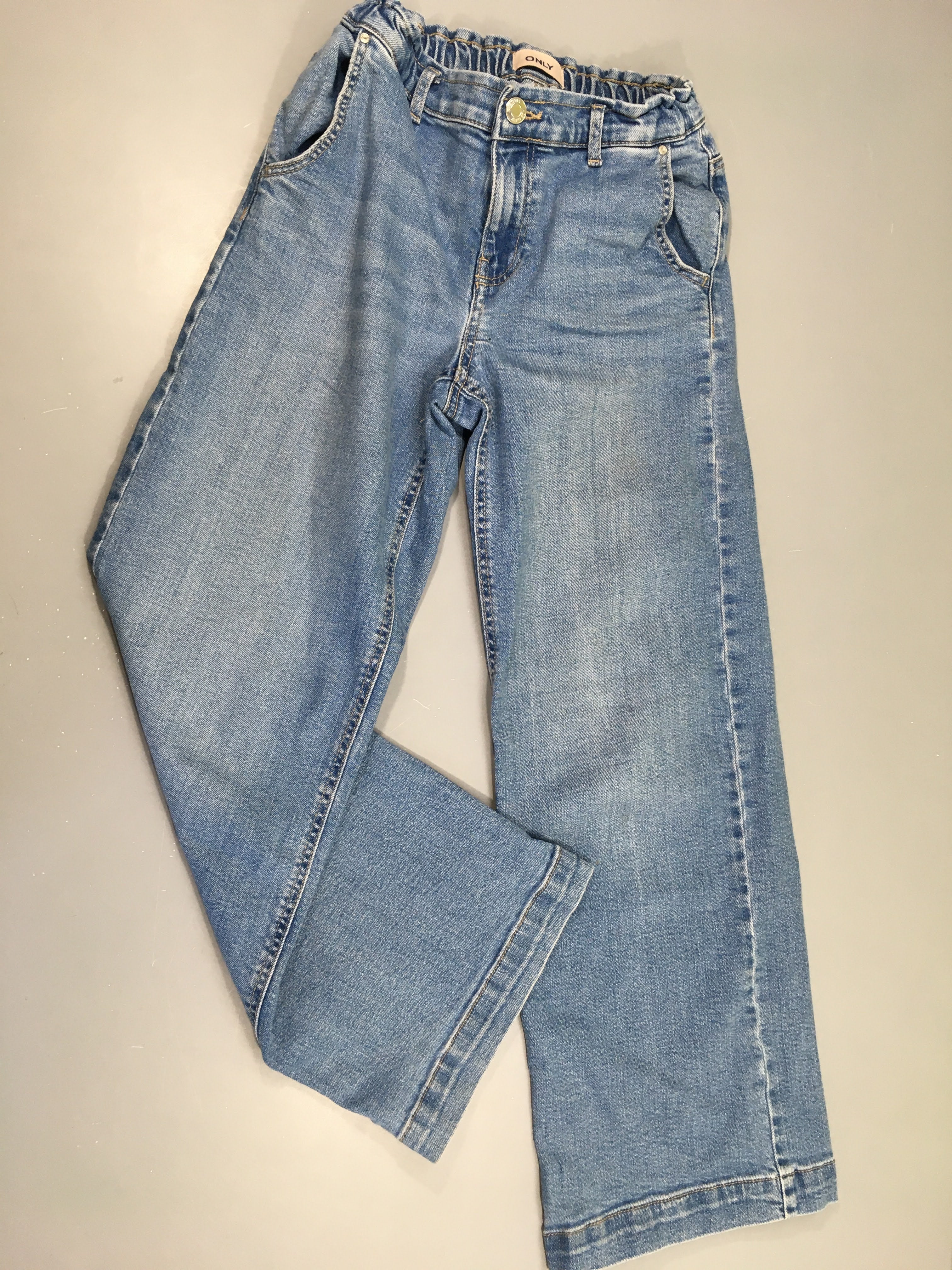 Jeans wide leg taille élastique