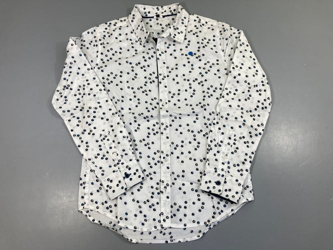 Chemise m.l blanche pois, moins cher chez Petit Kiwi