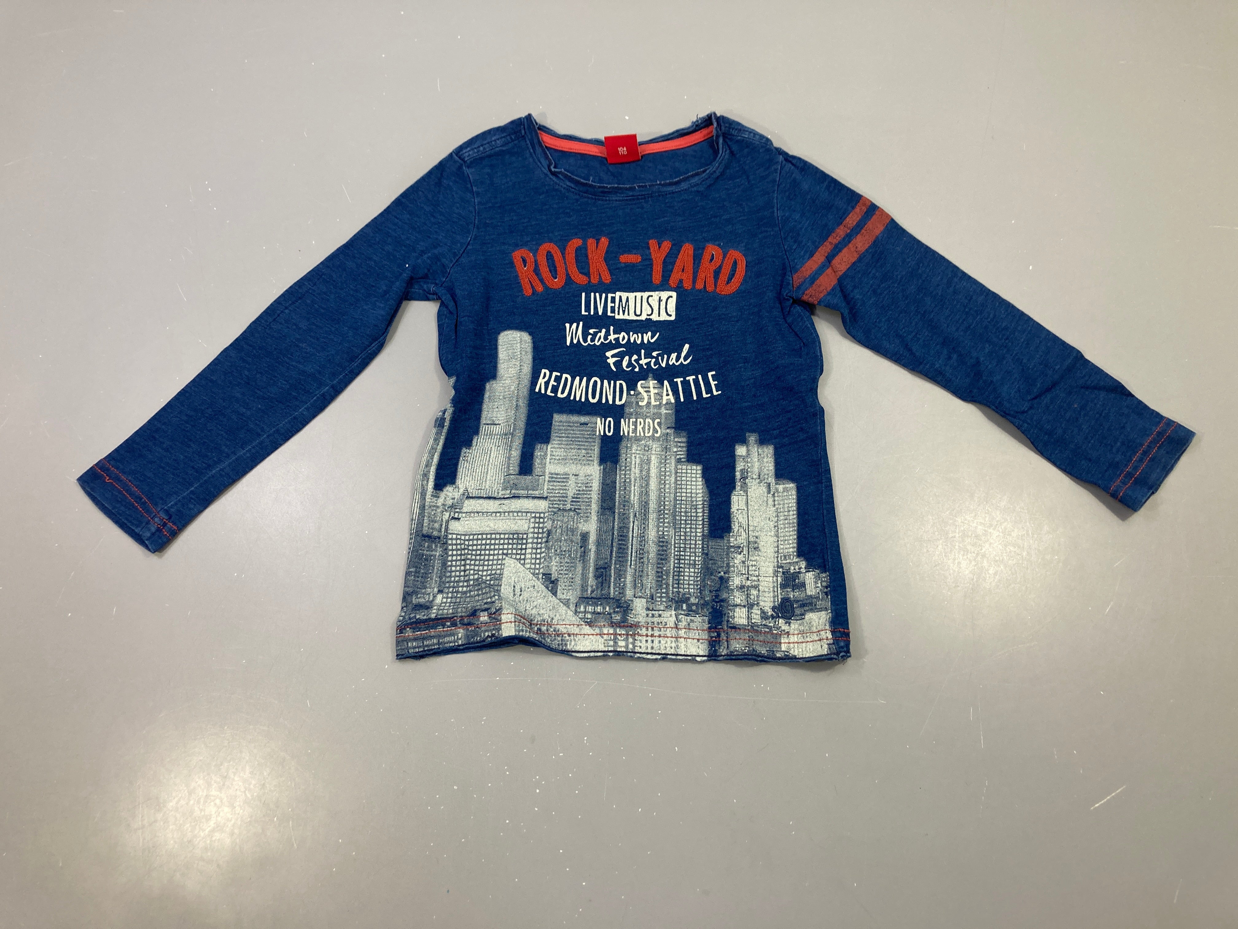 T-shirt m.l bleu flammé Rock-Yard Seattle