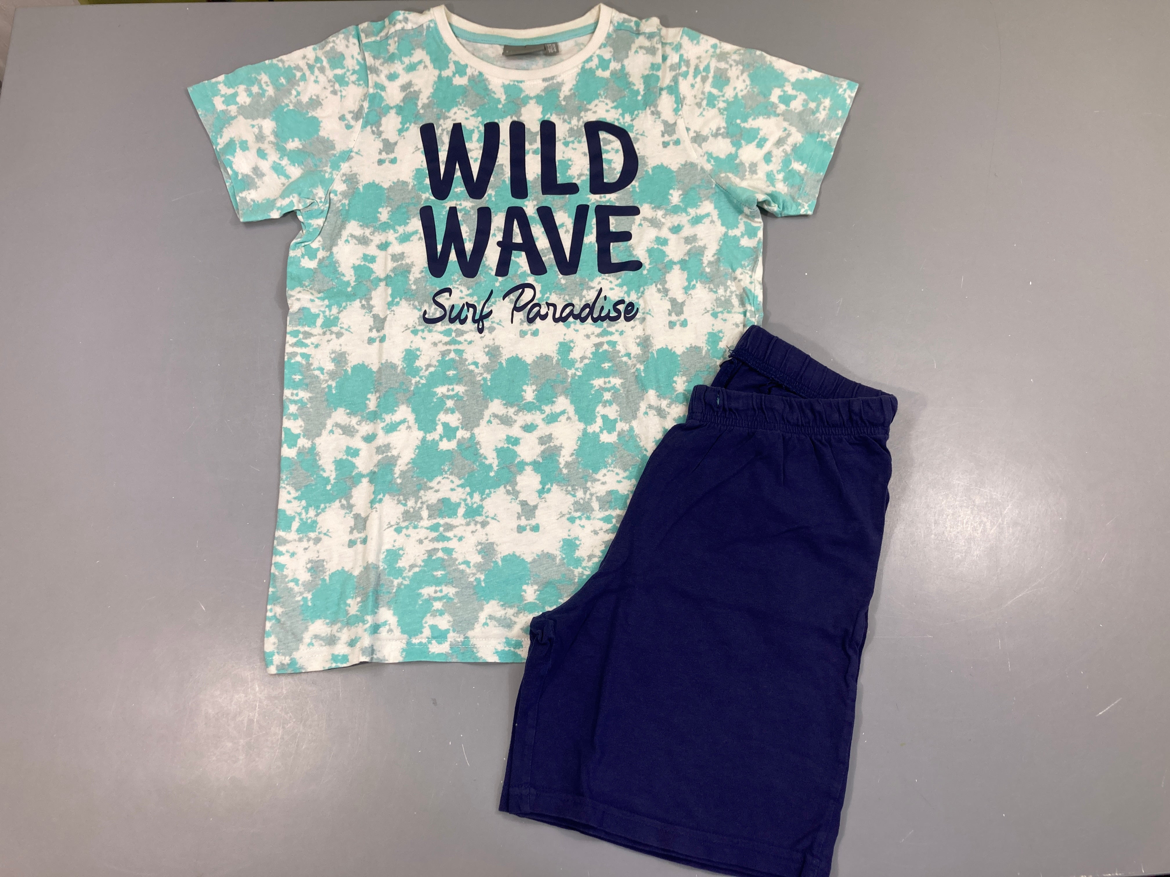 Pyjashort 2pcs jersey bleu Wild