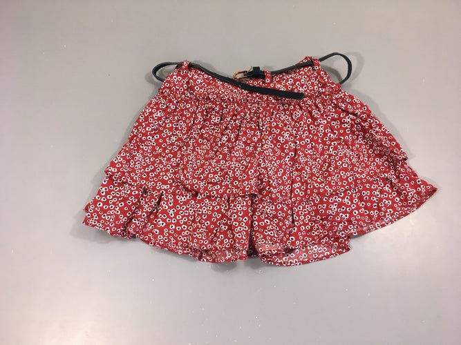 Jupe rouge motifs volants ceinture, moins cher chez Petit Kiwi