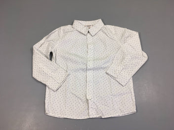 Chemise m.l blanche pois bleu