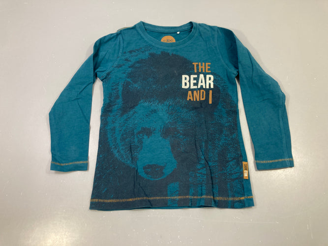 T-shirt m.l bleu canard The Bear and I, moins cher chez Petit Kiwi