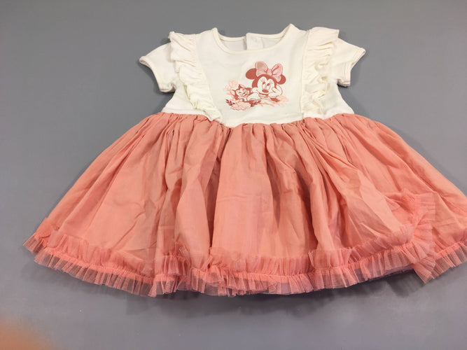 Robe ml blanche et rose Minnie et Figaro, moins cher chez Petit Kiwi