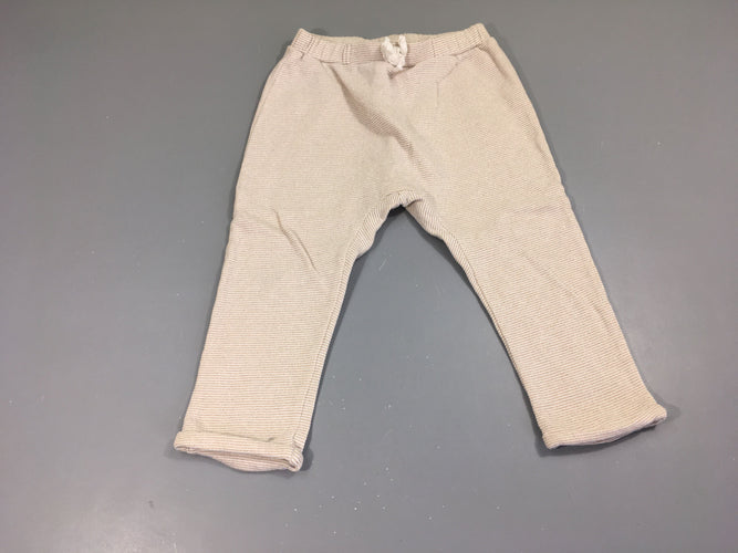 Pantalon molleton blanc rayé doré, moins cher chez Petit Kiwi